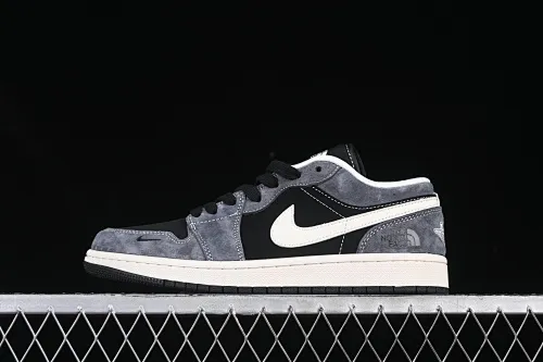 All categories Air Jordan Jordan series basketball shoes Air Jordan 1 Low High-end customized low-top sneakers Air Jordan 1 Low North Face co-branded black, gray and white swoosh High-end customized low-top retro basketball shoes XX3318-510